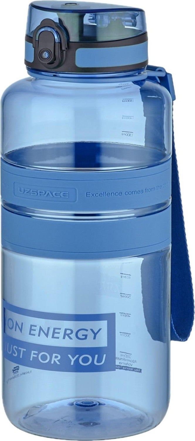 UZSPACE قارورة ماء تريتان 1500 مل 1.5 لتر بحجم ميغا ألوان متجددة  - Image 1
