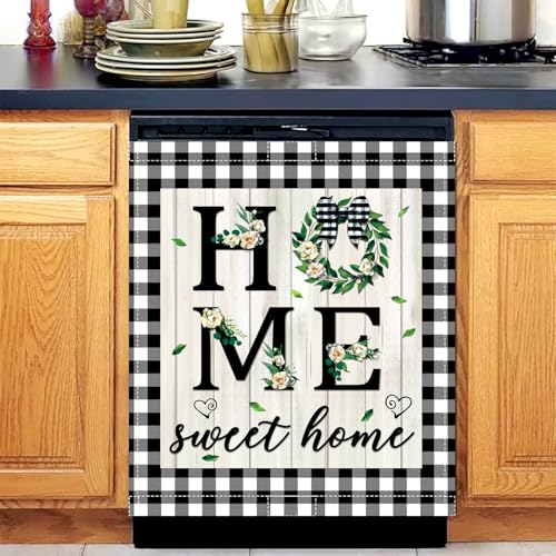 KAPLIPE Sweet Home Dishwasher Magnet Cover, Summer Eucalyptus Leaves Dishwasher Magnetic Cover for Kitchen Decoration Farmhouse Dish Washer Covers Refrigerator Sticker Fridge Panel Decal 23x26In - Image 2