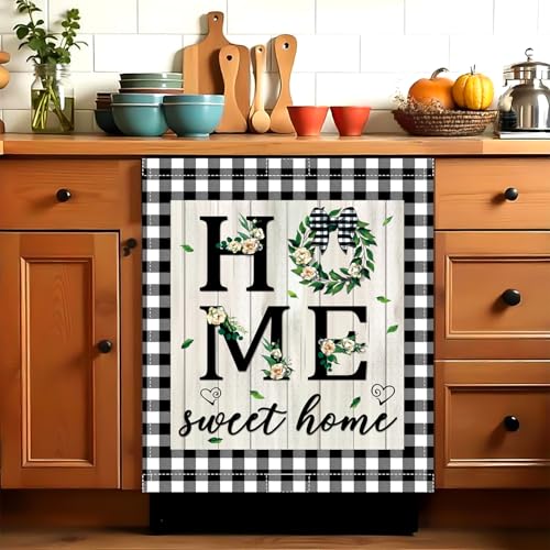 KAPLIPE Sweet Home Dishwasher Magnet Cover, Summer Eucalyptus Leaves Dishwasher Magnetic Cover for Kitchen Decoration Farmhouse Dish Washer Covers Refrigerator Sticker Fridge Panel Decal 23x26In - Image 3