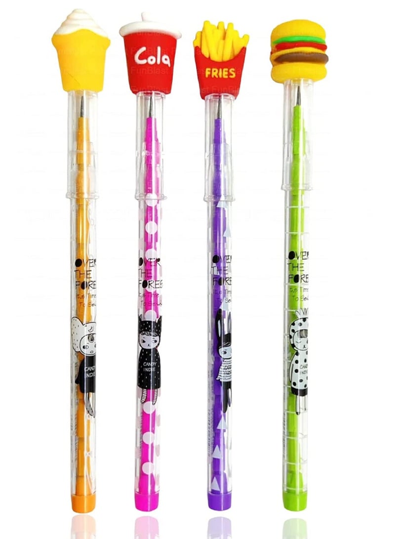 MUREN Stackable Push Pencil Assortment for Food Lover designcola French Fries Icecream Burger NonSharpening PencilMulticolorBirthday PartyReturn giftStationary Item - Image 1