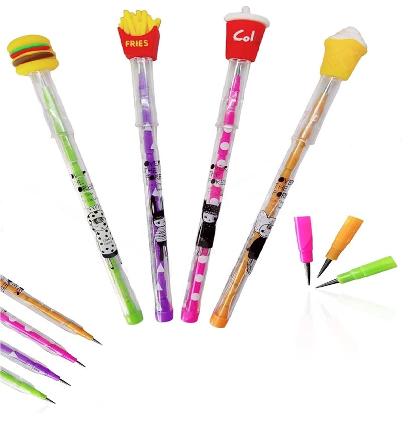 MUREN Stackable Push Pencil Assortment for Food Lover designcola French Fries Icecream Burger NonSharpening PencilMulticolorBirthday PartyReturn giftStationary Item - Image 5