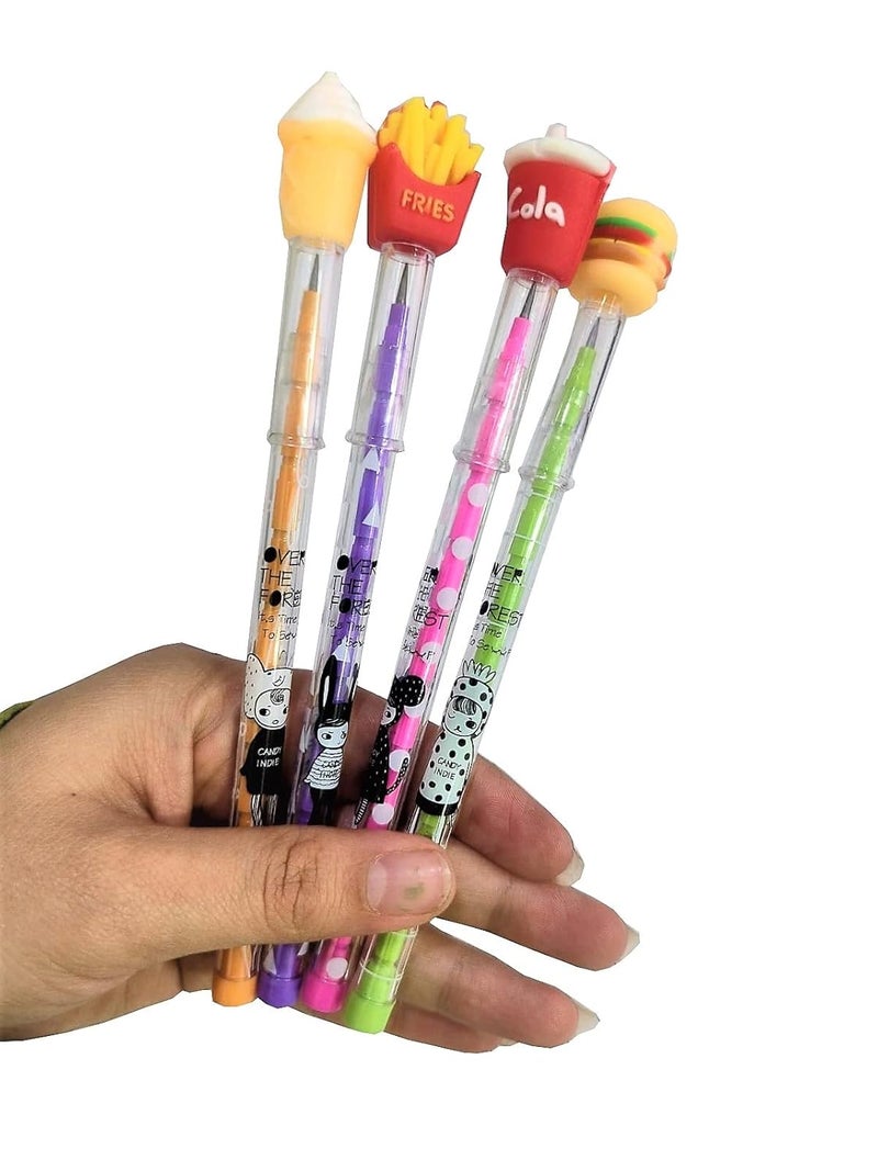 MUREN Stackable Push Pencil Assortment for Food Lover designcola French Fries Icecream Burger NonSharpening PencilMulticolorBirthday PartyReturn giftStationary Item - Image 3