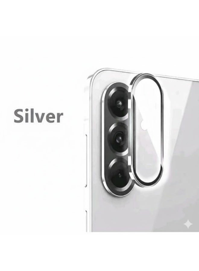Camera Lens Protector for Samsung Galaxy A17, Metal Ring Design, Tempered Glass Screen Cover, Full Coverage Protection (Silver) - Image 3