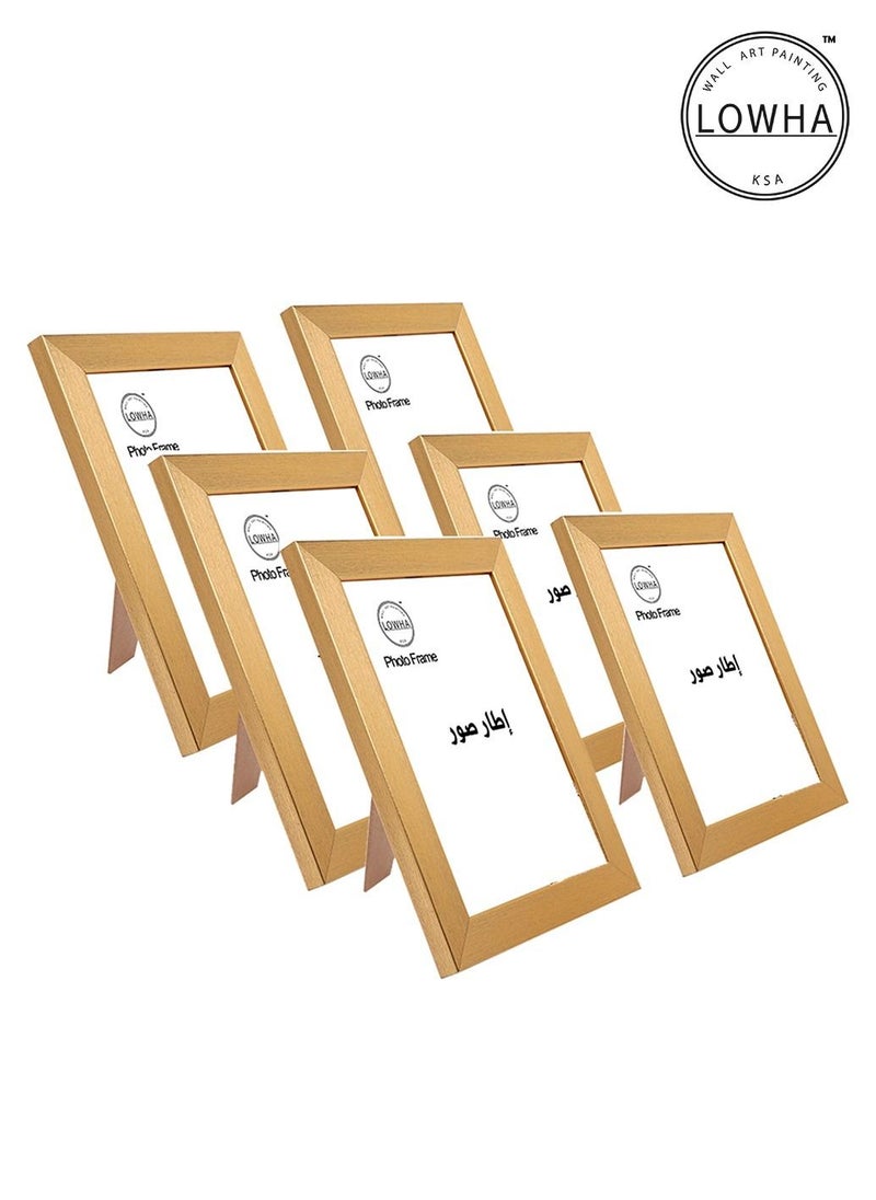 LOWHA - Set Of 6 Wall Or Tabletop Stand Photo Frame With Horizontal and Vertical Formats - Image 1