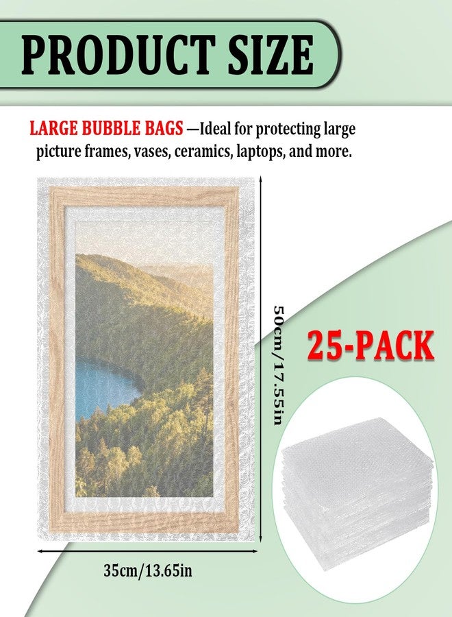 ALISWAT 25 Pack Large Bubble Bags 14x18 Inch, Clear Bubble Out Bag for Fragile Item, Double Walled Cushioning Bubble Pouch Wrap Bags for Moving, Shipping and Packing Supplies, Bubble Sleeves for Dishes - Image 2