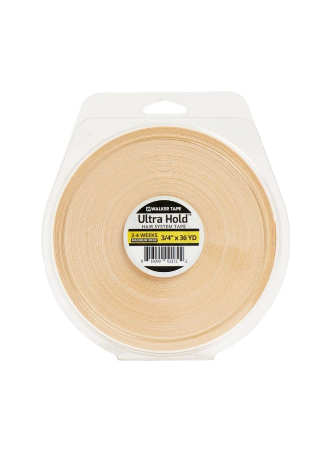 Walker Tape Ultra Hold Tape 3/4" x 36 Yards – Extra Strong Wig Adhesive Tape Roll for Hair Systems – Long-Lasting Hold up to 4+ Weeks – Maximum Wear Lace Wig Tape – Flexible, Skin Safe Hairpiece Tape – Semi-Dull Finish for Discreet Look – Toupee Bonding Tape for Men & Women - Image 1