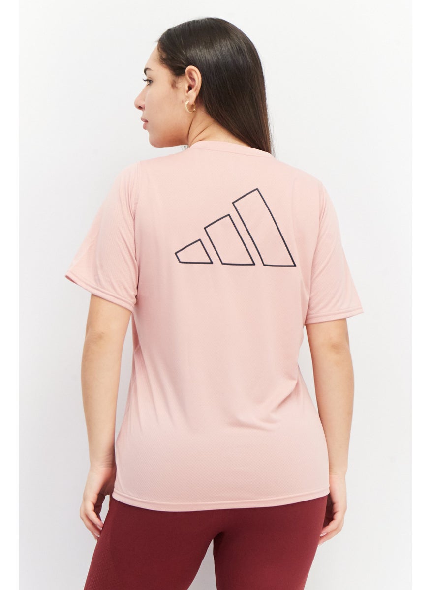 Adidas - Women Sportswear Fit Short Sleeve Running T shirt, Peach - Image 1