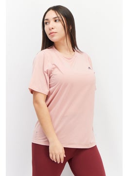 Women Sportswear Fit Short Sleeve Running T shirt, Peach