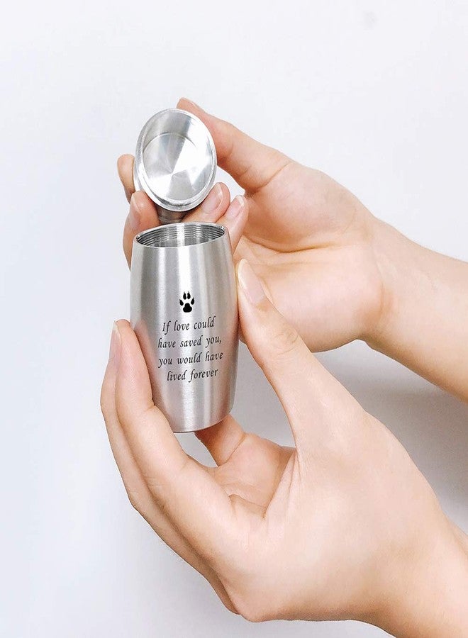 abooxiu 3 Inches Small Keepsake Urn for Pet Dog Ashes Aluminum Mini Cremation Urns for Dog Cat Memorial Ashes Urn for Sharing Fur Friend Ashes-If Love Could Have Saved You - Image 3