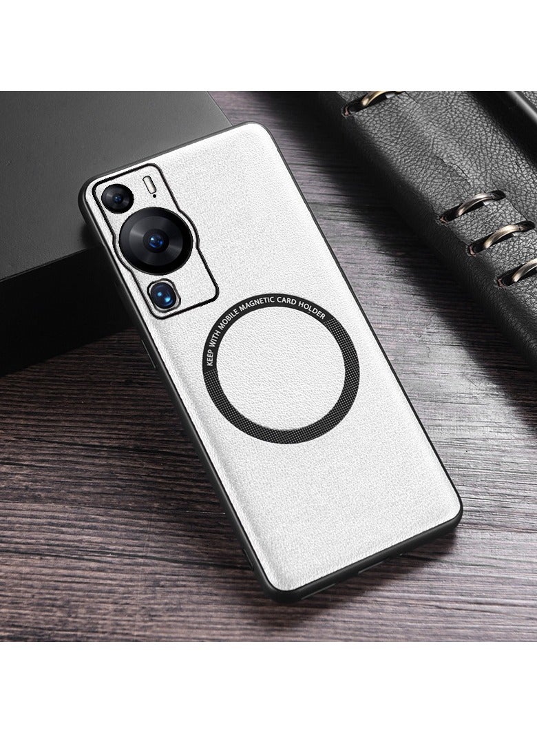 “حافظة هاتف Huawei P60 Pro متوافقة، جلد PU، غطاء خلفي مغناطيسي للحماية.”