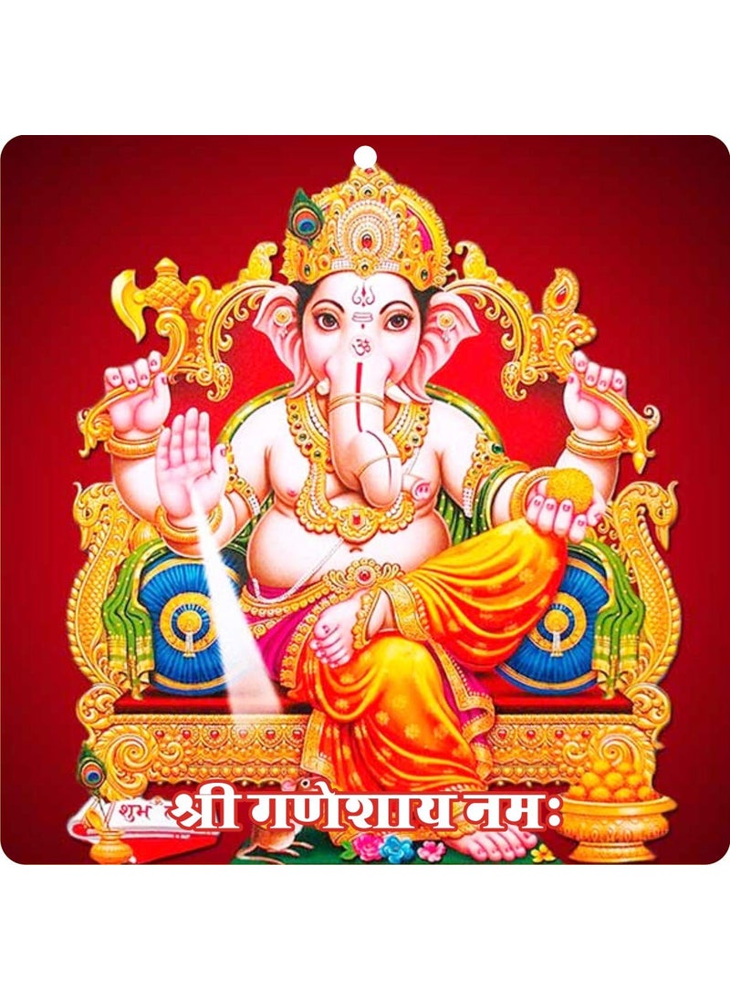 Himshikhar Himshikhar Ganesh Acrylic Wall Frame Main Door Vastu Dosh Rectification Remedy of Home Office and Factory 4 x 4 inch Multi 007 
