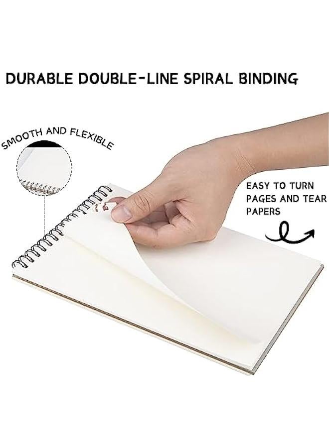 FYLX of 2 A5 Sketchbook Drawing Pads with 60 s Spiral Bound Kraft Cover Hardback Art Book - Image 4
