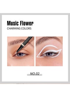 Music Flower Music Flower Eyeliner Pen,Colored Matte Liquid Eyeliner Waterproof Smudge Resistant with Precise Tip (White)  - Image 4