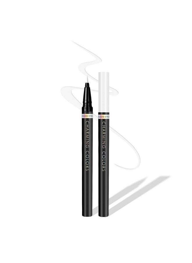 Music Flower - Music Flower Eyeliner Pen,Colored Matte Liquid Eyeliner Waterproof Smudge Resistant with Precise Tip (White) - Image 1