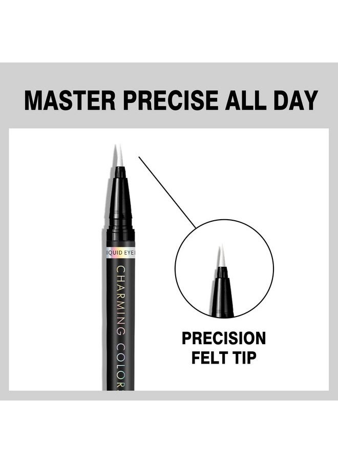 Music Flower - Music Flower Eyeliner Pen,Colored Matte Liquid Eyeliner Waterproof Smudge Resistant with Precise Tip (White) - Image 1