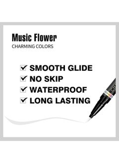 Music Flower Music Flower Eyeliner Pen,Colored Matte Liquid Eyeliner Waterproof Smudge Resistant with Precise Tip (White)  - Image 3