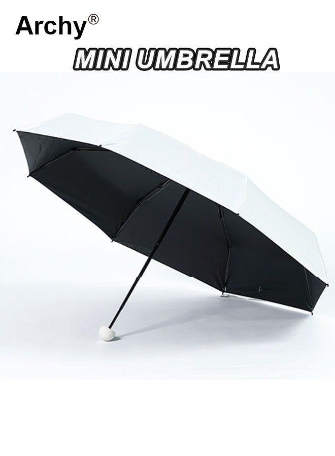 أرشي مظلة صغيرة قابلة للطي للجنسين مصنوعة من الفينيل صغيرة الحجم ومعززة وسميكة وقابلة للحمل ومزدوجة الاستخدام  - Image 1