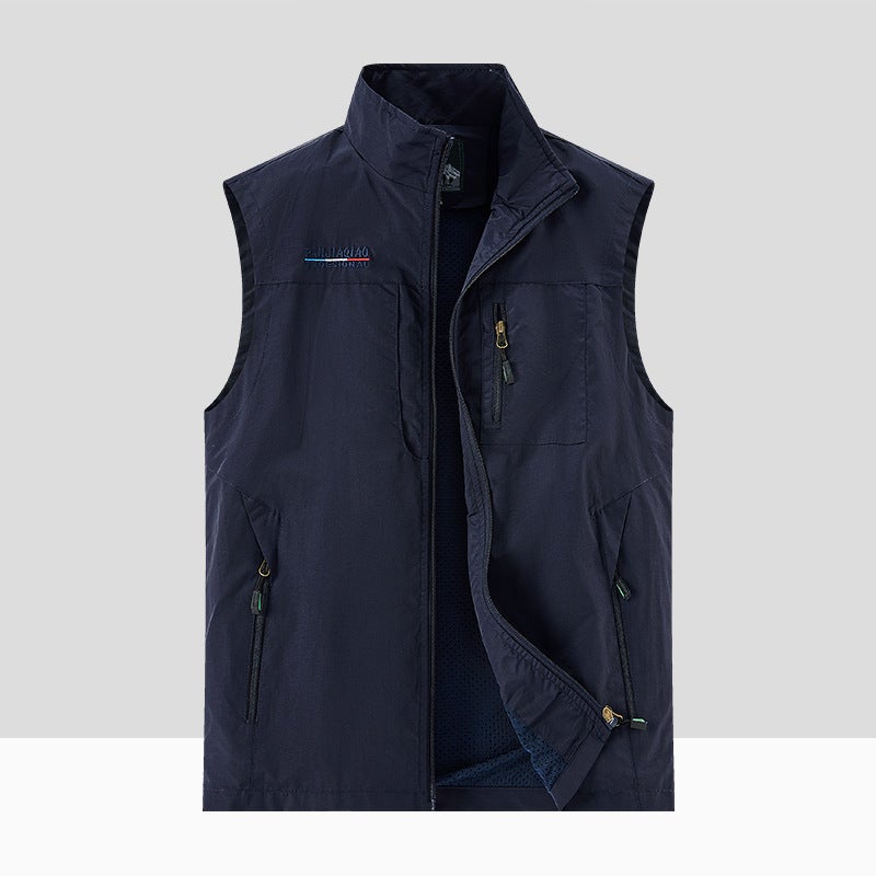New Vest Men'S Outdoor Casual Pography Fishing Waistcoat Vest Vertical Collar Vest Sports Sleeveless Jacket - Image 3