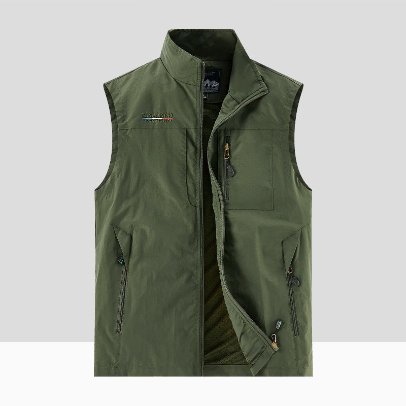 New Vest Men'S Outdoor Casual Pography Fishing Waistcoat Vest Vertical Collar Vest Sports Sleeveless Jacket - Image 2