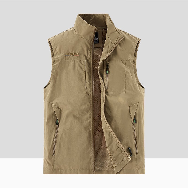 New Vest Men'S Outdoor Casual Pography Fishing Waistcoat Vest Vertical Collar Vest Sports Sleeveless Jacket - Image 4