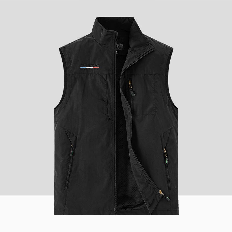 New Vest Men'S Outdoor Casual Pography Fishing Waistcoat Vest Vertical Collar Vest Sports Sleeveless Jacket - Image 5