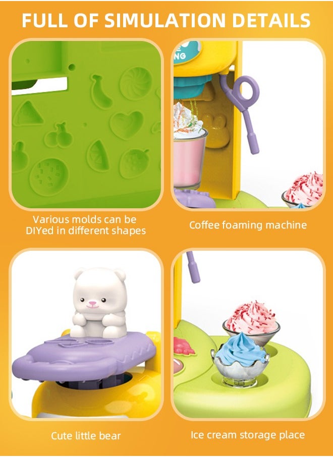 Soft Touch - Playdough for Kids 23 PCS DIY Color Dough Set Children Air Dry Clay Kit Ice Cream Maker Machine Color Dough Set with 8 Cans Dough Birthday Party Gift for 3 4 5 6 7 8 Year Old Girls Boys Kids and Toddlers - Image 1