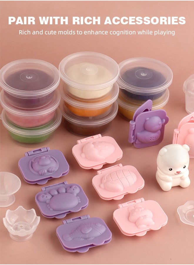 Soft Touch - Playdough for Kids 23 PCS DIY Color Dough Set Children Air Dry Clay Kit Ice Cream Maker Machine Color Dough Set with 8 Cans Dough Birthday Party Gift for 3 4 5 6 7 8 Year Old Girls Boys Kids and Toddlers - Image 1