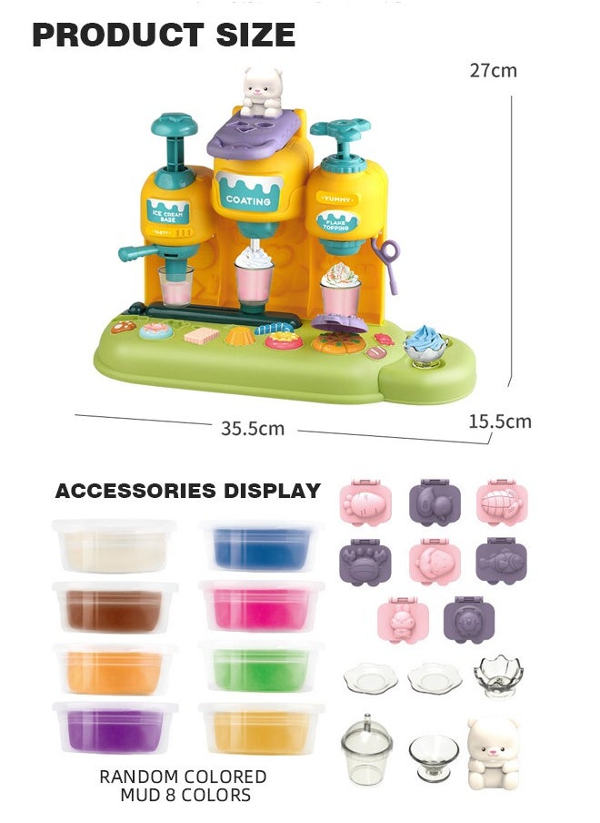Soft Touch - Playdough for Kids 23 PCS DIY Color Dough Set Children Air Dry Clay Kit Ice Cream Maker Machine Color Dough Set with 8 Cans Dough Birthday Party Gift for 3 4 5 6 7 8 Year Old Girls Boys Kids and Toddlers - Image 1