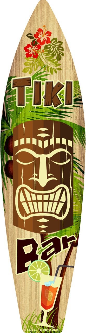 Smart Blonde Tiki Bar Metal Novelty Surfboard Sign SB023