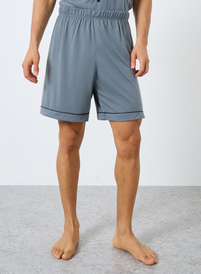 Styli Men Relaxed Fit Solid Shirt and Shorts Set - Image 5