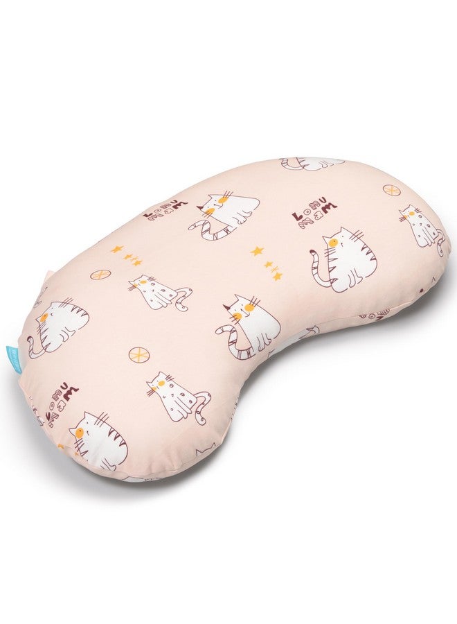 BYRIVER Kids Bed Pillow with Pillowcase for Home and Daycare, Playful Pink Kitten Child's Pillow for Sleeping - Image 2