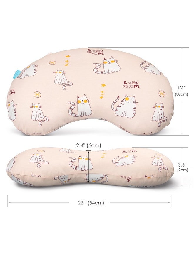 BYRIVER Kids Bed Pillow with Pillowcase for Home and Daycare, Playful Pink Kitten Child's Pillow for Sleeping - Image 3