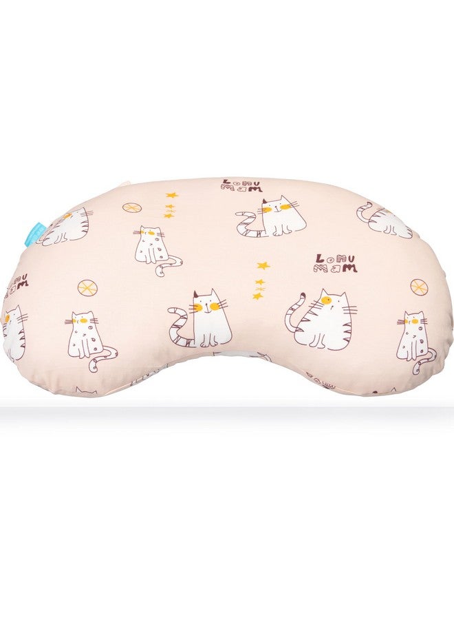 BYRIVER Kids Bed Pillow with Pillowcase for Home and Daycare, Playful Pink Kitten Child's Pillow for Sleeping - Image 1