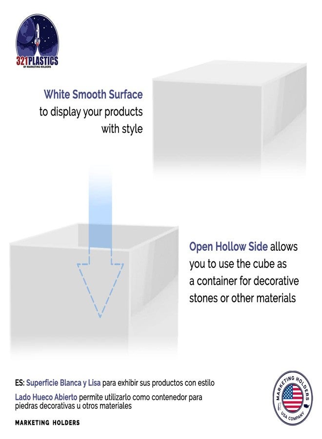 Marketing Holders 8 Inch White Acrylic Box Display with One Open Side No Lid Versatile Square Lucite One Piece Counter or Tabletop Storage Bin or Retail Product Riser by Marketing Holders - Image 5