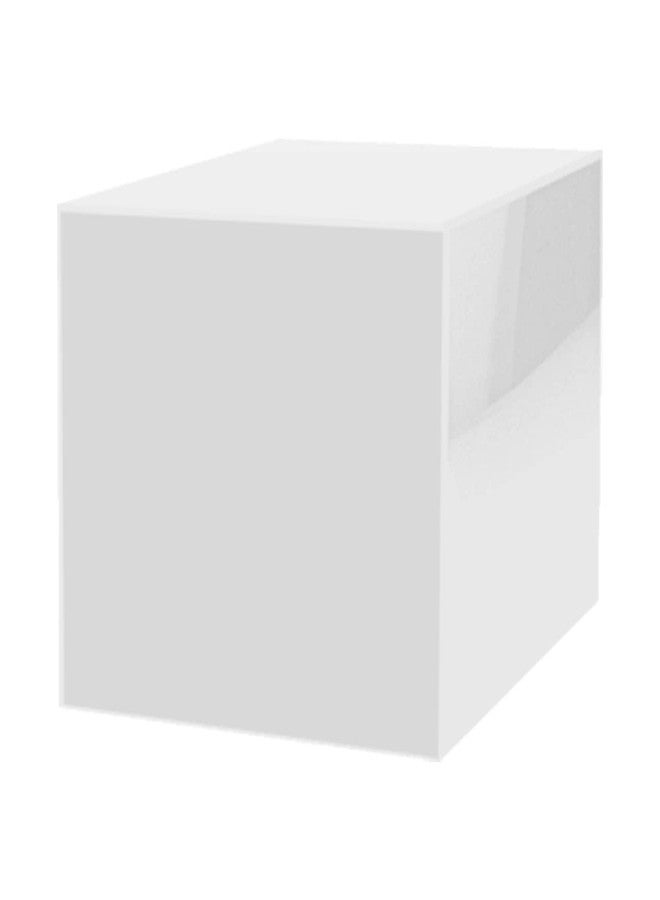 Marketing Holders 8 Inch White Acrylic Box Display with One Open Side No Lid Versatile Square Lucite One Piece Counter or Tabletop Storage Bin or Retail Product Riser by Marketing Holders - Image 1
