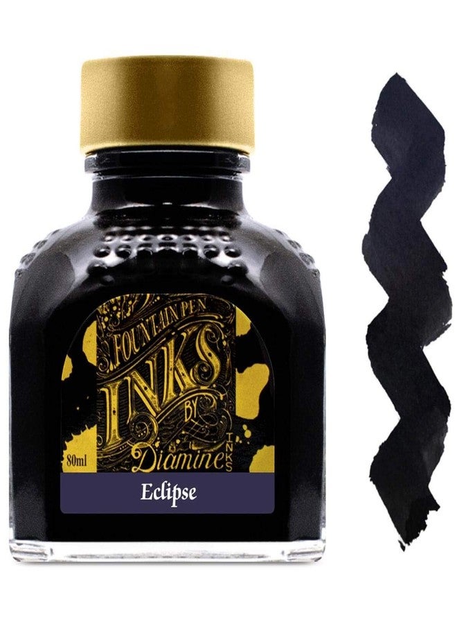 Diamine Fountain Pen Ink - 80 ml - Eclipse Black - Image 1