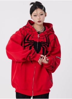 NIBEMINENT Autumn and winter American Y2K retro niche design Spider-Man hooded sweatshirt zipper cardigan national style high street loose jacket  - Image 3