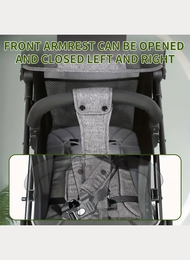 Bukela Luxury Baby Stroller - High-Landscape Lightweight Travel Stroller with One-Hand Fold, Large Skylight Canopy, 4-Wheel Suspension, Multi-Position Recline & 360° Wheels - Image 3