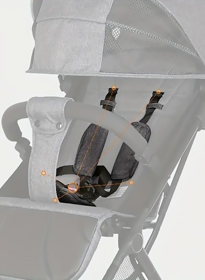 Bukela Luxury Baby Stroller - High-Landscape Lightweight Travel Stroller with One-Hand Fold, Large Skylight Canopy, 4-Wheel Suspension, Multi-Position Recline & 360° Wheels - Image 4