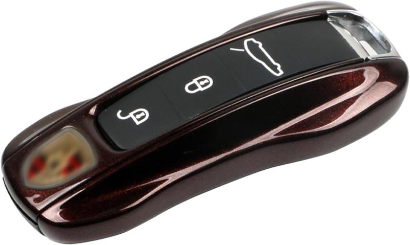 Jaronx Compatible with Porsche Key Fob Cover for Cayenne Panamera 2018-2024, Carrera Taycan Accessories 2020-2024 (Mahogany Metallic-New) - Image 1