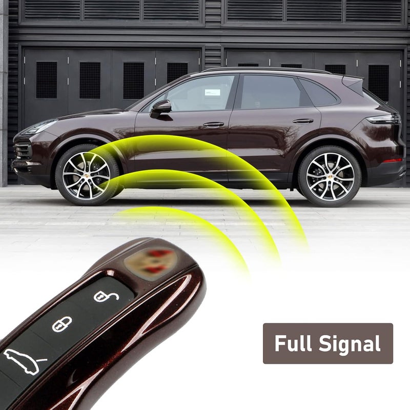 Jaronx Compatible with Porsche Key Fob Cover for Cayenne Panamera 2018-2024, Carrera Taycan Accessories 2020-2024 (Mahogany Metallic-New) - Image 5