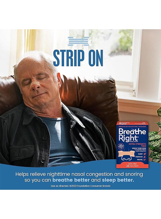 Breathe Right Extra Strength Clear Nasal Strips, Nasal Congestion Relief Due to Colds & Allergies, Nasal Congestion Relief Oral Breathing Patch - 44 Count - Image 2
