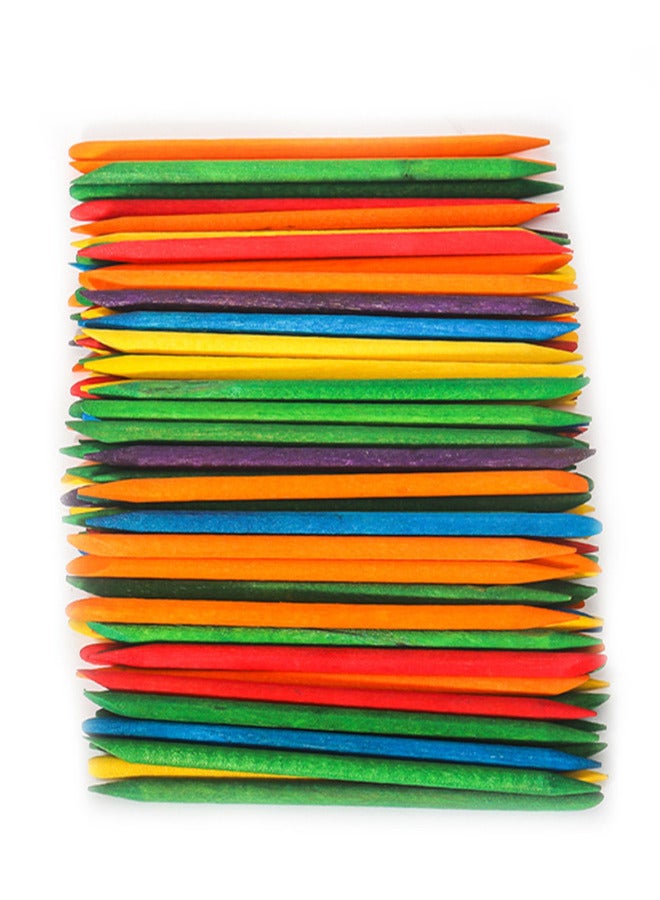 100Pcs Orange Wood Sticks Nail Polish Remover Tool Cuticle Pusher Multi-Purpose Dual Ends Disposable Nail Art Manicure Pedicure Tool for Nail Cleaning - Image 1