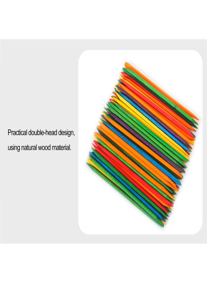100Pcs Orange Wood Sticks Nail Polish Remover Tool Cuticle Pusher Multi-Purpose Dual Ends Disposable Nail Art Manicure Pedicure Tool for Nail Cleaning - Image 4