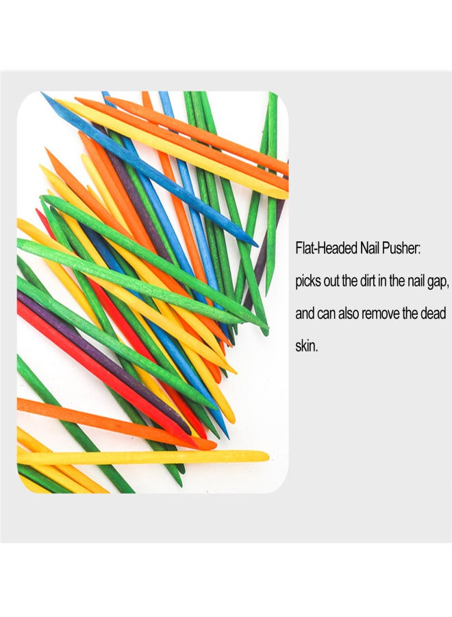 100Pcs Orange Wood Sticks Nail Polish Remover Tool Cuticle Pusher Multi-Purpose Dual Ends Disposable Nail Art Manicure Pedicure Tool for Nail Cleaning - Image 5