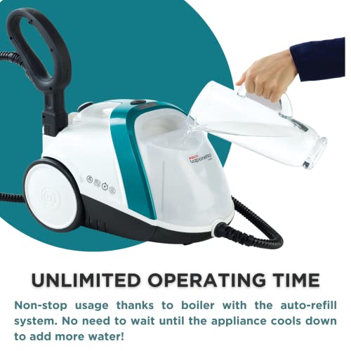 POLTI Vaporetto Smart 100 Steam Cleaner with Unlimited Steam Technology, Sanitize Floors, Carpets and Surfaces Adjustable High Power Steam Pressure Up to 58 PSI with 10 Accessories 1 Year Warranty - Image 2