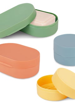 Excefore 4 Pcs Travel Soap Box Holder Case Container, Portable Leak Proof Soap Dish with Lid - Perfect for Shower, Bathroom, Kitchen, Camping, Gym (2 Small + 2 Large)  - Image 1
