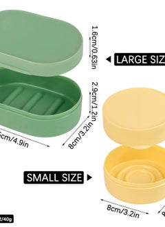 Excefore 4 Pcs Travel Soap Box Holder Case Container, Portable Leak Proof Soap Dish with Lid - Perfect for Shower, Bathroom, Kitchen, Camping, Gym (2 Small + 2 Large)  - Image 2