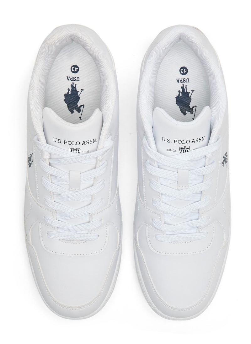 U.S. Polo Assn. - أحذية رياضية بيضاء كلاسيكية للرجال - تصميم منخفض بالكامل وباللون الأبيض، أحذية مريحة Casual للاستخدام اليومي - Image 1