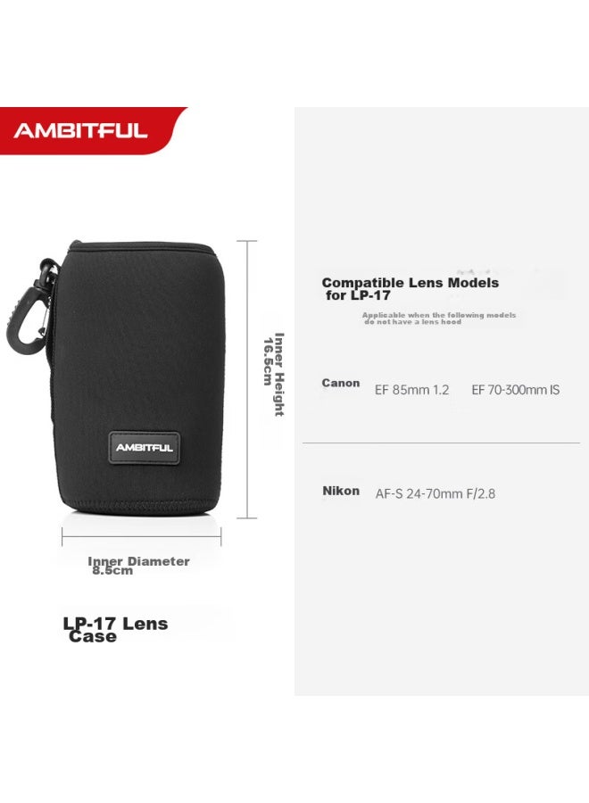 Ambitfullp17 Dslr Camera Lens Bag Storage Container, Lens Protection Pouch, Suitable For Canon Ef85-1.2, Ef70-300Mm, Nikon Af-S24 - Image 1